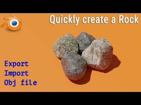 How to quickly create a rock and import - export OBJ file in Blender 2.8 - 173