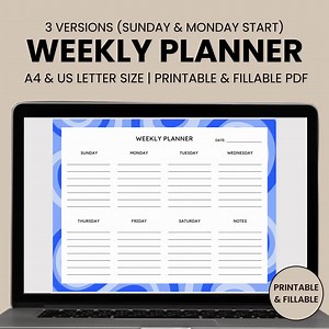 Weekly Planner | Cute Weekly Planner | Weekly Planner Printable | Weekly Organizer | Daily Routine | Productivity Planner | Everyday Planner - Etsy