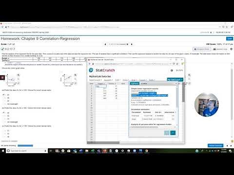 03 Using Statcrunch to find the regression equation and make predictions HW 10 & 11