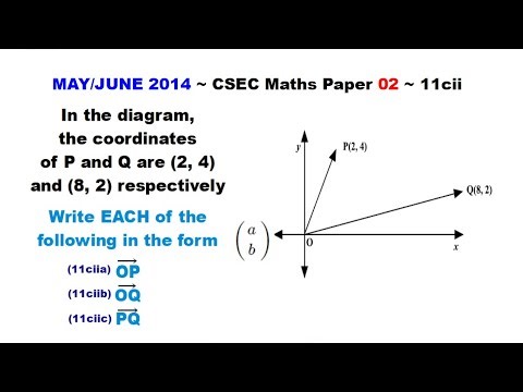 Paper2-CSEC-MATHS-544 ~ Three Column Vectors ~ May/June 2014 Number 11cii