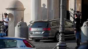 Italy's Draghi seen entering, leaving presidential palace