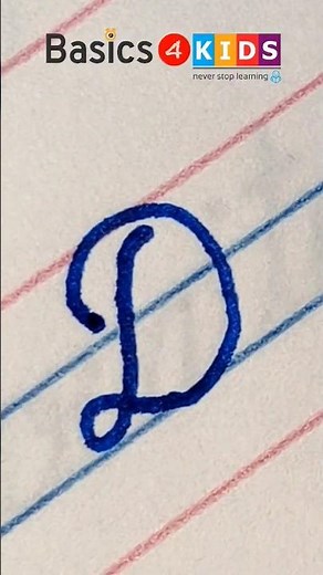 Capital Cursive letter D | Capital Letter 'D' Cursive Handwriting | Cursive Writing | @Basics4Kids