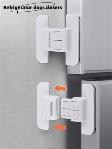 [Dagelijkse beschermingsaccessoires] 1 stuk koelkast anti-open slot, koelkastdeur bevestigingsgesp, koelkastdeursluiter, waterdispenser slot, lade slot, zelfklevend slot zonder boren, lade opbergdoos automatisch slot, kunststof slot voor ongesloten sluiting, dubbel slot ontwerp anti-open gesp, gesloten deurslot, kast slot, koelkast slot, lade, kast, koelkast, kast zelfklevend slotgesp, geschikt voor koelkast, waterdispenser, lade, keuken, woonkamer, slaapkamer klein gereedschap (willekeurige kle