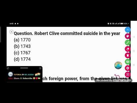 Robert Clive committed suicide in the year.