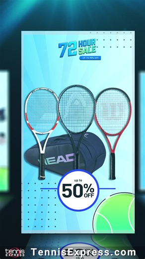 4.5K views | Tennis Express 72 Hour Sale is on now! Save up to 75% on Shoes, Rackets & Apparel. | Tennis Express | Facebook