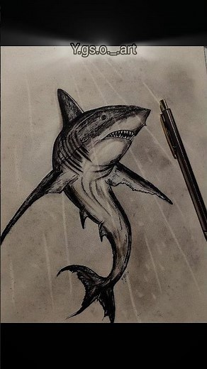 Tutorial facil para dibujar un tiburon 🦈 ;) #tutorial #tutorialfacil #drawing