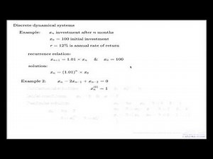 Discrete dynamical systems, Examples