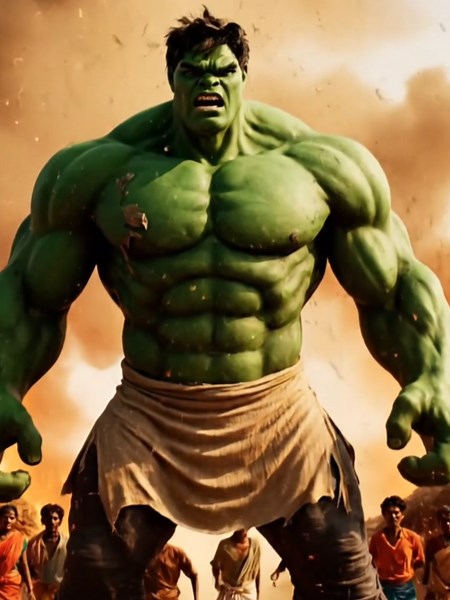 Hulk's Fiery Adventure: A Hero to the Rescue