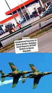 HEIGHTENED SECURITY AT SEME BORDER, BADAGRY AMID REPORTS OF NAF STRIKES IN BENIN REPUBLIC A new video has shown intensified security presence at Nigeria’s Seme border in Badagry. The timing coincides with ongoing tension following the attempted coup in the Benin Republic, although no official explanation has been provided. In a separate development, reports have emerged claiming that the Nigerian Air Force (NAF) carried out strategic airstrikes against elements allegedly involved in the recently