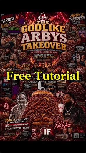 Arby's Half Pound Roast Beef & Rod Wave Style Photos