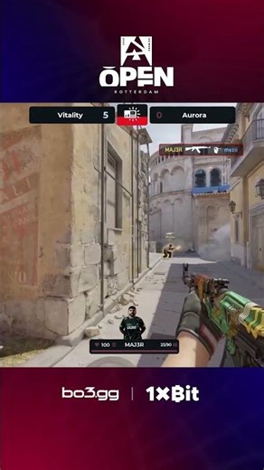 Insane Round—MAJ3R 1v2 Clutch Plus Triple #bo3 #blast #rotterdam #cs2