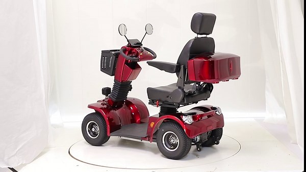 Heavy Duty 4 Wheel Mobility Scooter for Seniors and Adults, 500lb Weight Capacity, 31-Mile Range, Electric Wheelchair for Disabled, with Charger and Remote Key, Red