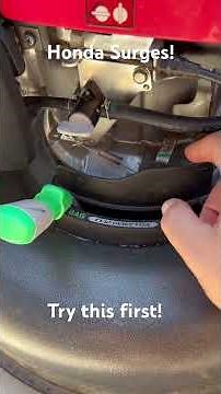 Honda engine surges! Might not be a dirty carb… Try this fix first! #honda #mower #diy