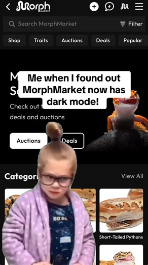 I think we ALL did a little dance when we heard MorphMarket now has dark mode! #morphmarket #reptile #snake #lizard #reptilekeeper | MorphMarket