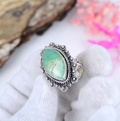 Variscite Green Turquoise Handmade Ring 925 Sterling Silver Birthstone Jewelry - Etsy