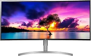 LG 38WK95C-W UltraWide Monitor 38" 21:9 Curved WQHD+ (3840 x 1600) IPS Display, sRGB 99% Color Gamut, HDR 10, USB Type-C, Color Calibrated, Tilt/Height Adjustable Stand - White