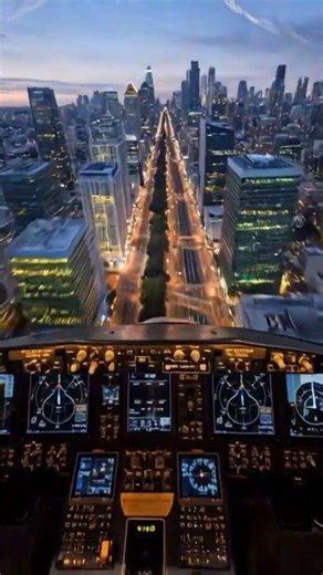 cockpit view of modern private jet