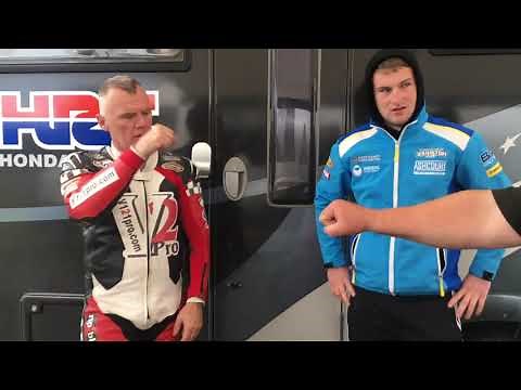 Mike Spike Edwards racing at Croft with the CRMC on an NC35 Honda VFR400 motorcycle championship