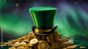 Happy St Patricks Day Background, seamless looping video background animation