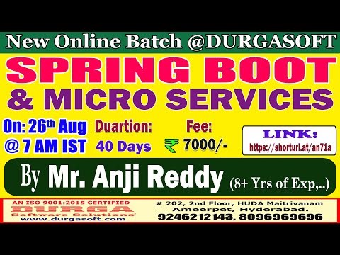 SPRING BOOT & MICRO SERVICES Online Training @ DURGASOFT