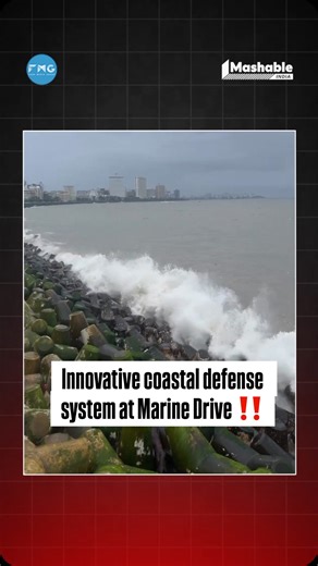 923K views · 11K reactions | Guarding a city by the sea ️ - Mumbai’s coastal infrastructure at marine drive is a feat of engineering: from reclaimed land and curved wave deflectors to advanced storm response systems, all designed to stand strong against the Arabian Sea and future climate challenges! #MumbaiCoastline #ArabianSea #CoastalEngineering #WaveDisruptors #StormResponseSystem #ClimateChange #futureproofing | Mashable India | Facebook