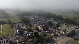 Chemical plant industrial demolition project. Decommissioning and demolition, removal and disposal of asbestos storage equipment, buildings and structural steelwork. Enviromental and global pollution