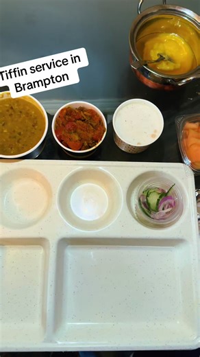 Monday to Friday 12 oz gravy sabji/Dal 8 oz dry sabji 6 oz plan dahi/bondi raita/vegge raita (homemade dahi) Salid Everything with 6 roti-$190 8 roti-$220 10 roti-$250 Saturday OFF Sunday $30 extra for Sunday special meals(chna puri,alo pratha,methi pratha,plan pratha) Dahi and achar Sweet dish- kheer,fruit custard,sevian,gulab jamun ,etc./fruits once a week #homemadefood #tiffin #tiffinservice #brampton