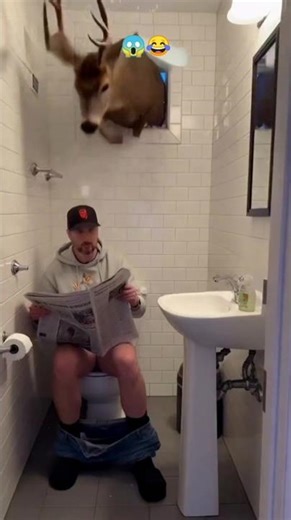 Deer Enters Bathroom and Can’t Get Out! Shocking 😱😂 #ViralShorts #Trending
