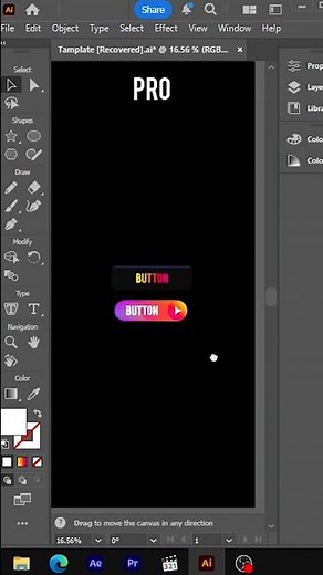 Adobe Illustrator 2025 - Button Shape Effect Tutorial | Easy Vector Trick #buttoneffect #button
