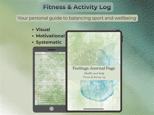 Yearly Fitness Activity Tracker Printable Monthly Habit Log Energy Level Monitor Visual Workout Journal - Etsy