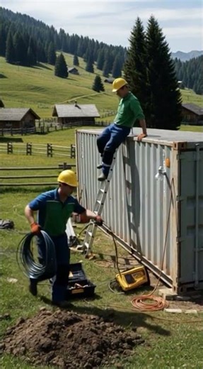 Shipping Container Workstation Setup | AI Construction Timelapse TransformationFrom Empty Container