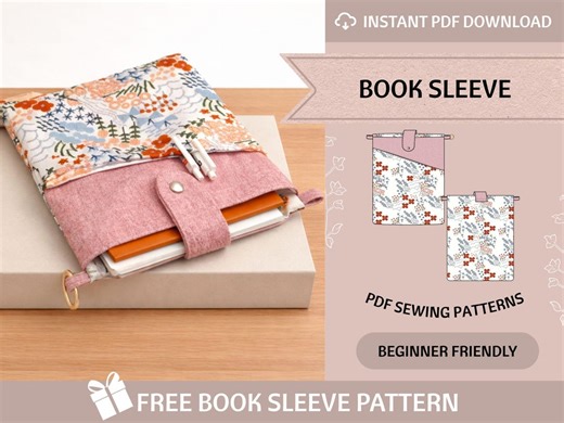 Book Sleeve Sewing Pattern / Kindle Case / Beginner Pattern / Easy Pattern / DIY Sewing Pattern / PDF Sewing Pattern / (3 Sizes) - Etsy New Zealand