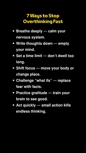 7 Ways to Stop Overthinking Fast #overthinking #quotes #psychologytips #psychologyfacts