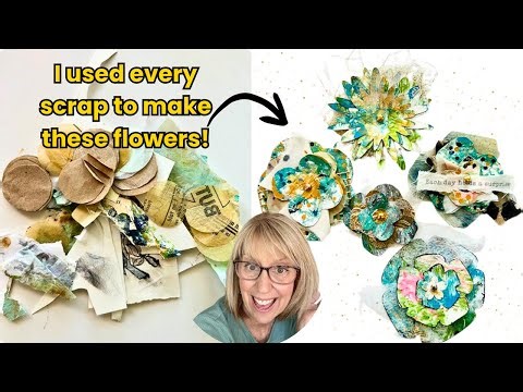 i used every scrap of paper to make these layered flowers