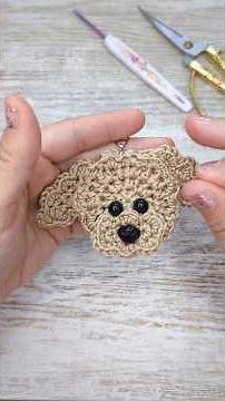 Learn how to crochet this little dog keychain step by step with my YT tutorial #patrigurumis #ami...