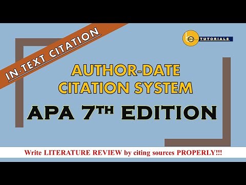 HOW TO CITE SOURCES IN LITERATURE REVIEW (APA 7th Edition)