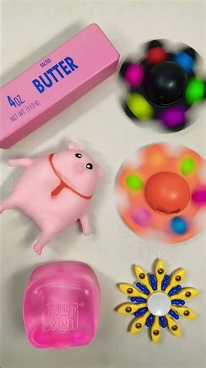 Butter Squishy with NeeDoh and Pink Pig YES or NO? 🧈🐷💖