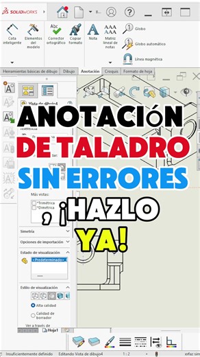 Cómo Anotar Taladros en SOLIDWORKS Fácilmente