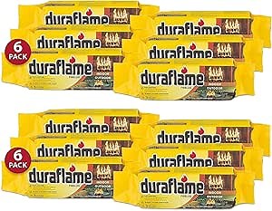 Duraflame 12-Pack Fire Logs for Indoor and Outdoor Use, 3-Hour Burn, 4.5 Lb Each - Firewood Starters and Accessories for BBQ, Camping, Stove, Pit and Chimney