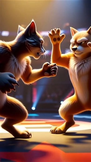 cat vs dog #ai #fighting