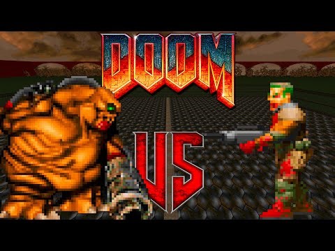 Mancubus vs Zombiemans - Doom Classic: Versus Battle - Monster Infighting - Retro Deadly Arena