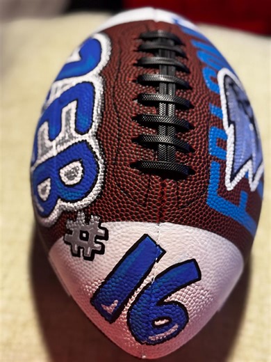 Custom Hand Painted Football: Personalized Sports Gift - Etsy