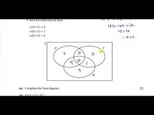 0580/42/F/M/20 (IGCSE) Paper 42 Q9 Set Notation & Venn Diagrams, Probability