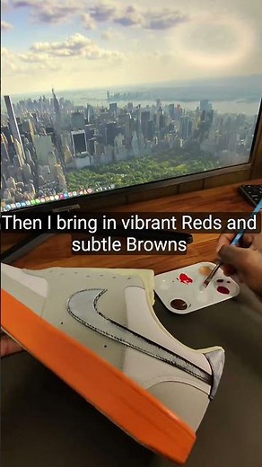 precision painting on Nikes hits hard #customsneakers #sneakercustom #nike