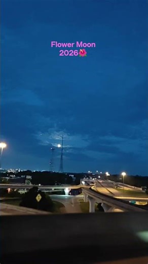 Flower Moon at Dawn, Peeking Through Clouds on Camera Phone #fullmoon #moon #moonlight #spring #sky