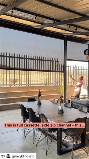 1.3K views · 15 reactions | The Outdoor blinds you didn’t know you needed Channel X Outdoor Blinds! Instead of writing a lovely descriptive post about all of the benefits, we’ll let this wonderful video by @galaxyblindsjhb do the explaining . . . . #motorisedblinds #outdoorliving #patiodecor #patioblinds | Blind Designs | Facebook