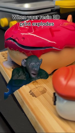 Resin 3D print explodes. This is why you always add a drain hole to your hollowed out 3-D resin print