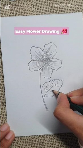 Easy Hibiscus Flower Drawing 🌺 | How to Draw an Easy Flower Step by Step #drawing #flowers