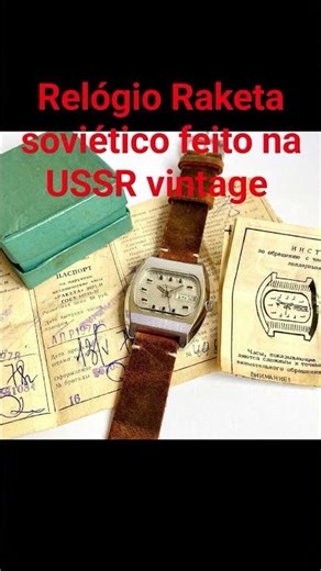 relógio Raketa soviético com caixa e certificado em russo Raketa soviet watch with box & certificate