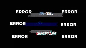 Error text effect show computer display animation with glitch effect Isolated on black background